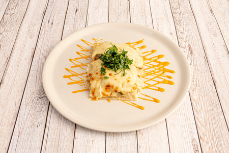 Lasagna is a type of pasta. It is often served in overlapping sheets interspersed with layers of...