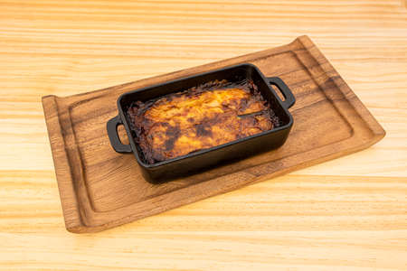 parmigiana, is a typical dish from Sicily and southern Italy. It is like a lasagna made from aubergines, with grated cheese, tomato sauce and basil leaves.の写真素材