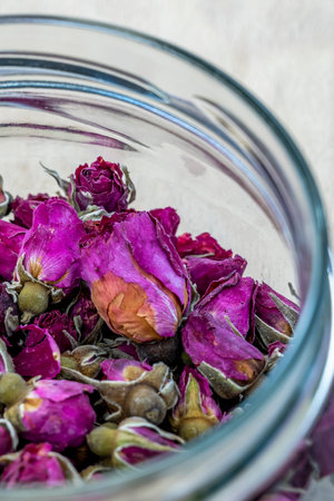 Rose tea is a highly recommended digestive tonic to burn fat and to help relax the body and thus better sleep. Its cleansing properties help combat fluid retentionの写真素材