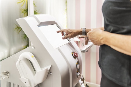 Calibrating a machine to apply dermo-aesthetic treatments in a clinic