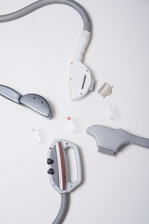 A few different handles to apply dermo-aesthetic treatments