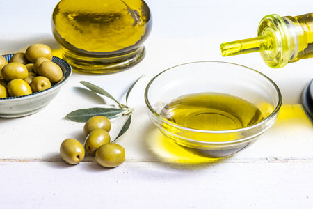 Extra olive oil is very beneficial for health, it is recommended for all agesの写真素材