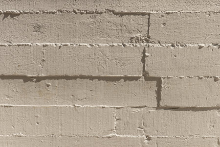 A white painted concrete wall with grain marks from the wooden formwork