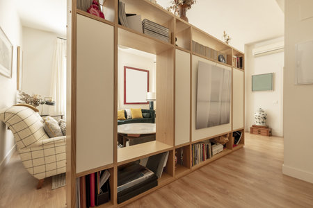 general lighting with accent lights and floor lamps to create different atmospheres and give personality to the living room 2の写真素材