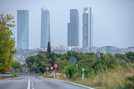 These four towers are an indisputable symbol of the modernity and architectural development of the city of Madrid 01の写真素材