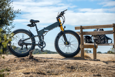 They can be used on both technical trails and more relaxed routesの写真素材