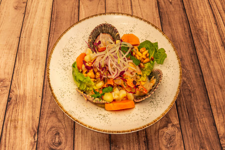 Ceviche is an explosion of acidic, spicy and marine flavors that will transport you to the Peruvian coasts.の写真素材