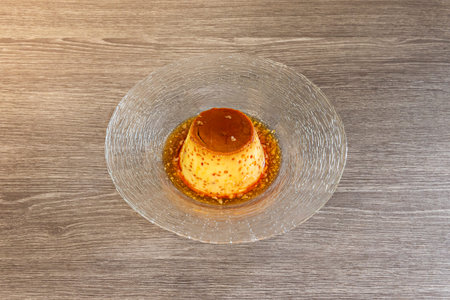 Flan is a dessert of French origin made with a custard, the main ingredients being egg yolks,...