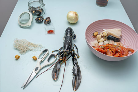 Cleaning lobster and other seafood for a creamy rice recipe
