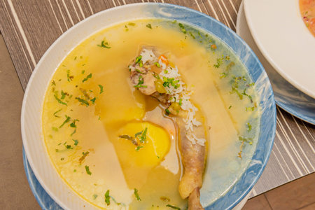 Doctors during the viceroyalty generally recommended chicken broth as the diet for patientsの写真素材