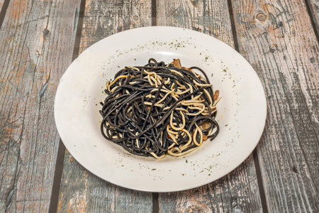 The true evolution and popularization of dried pasta, as we know it today, took hold in the Middle Ages,の写真素材