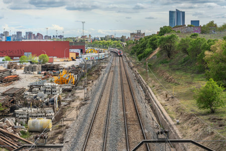 Track alignment and leveling are crucial for safety and comfort. Any irregularity can cause excessive vibrations, derailments, or even accidentsの写真素材
