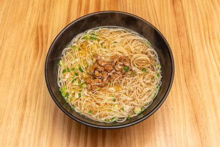 Beef Noodles: juicy chunks of beef marinated in dark soy sauce, tossed with red peppers and red...