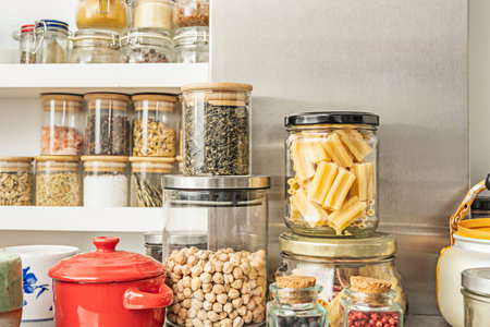 Shelf that tells stories of travels, each spice with its own Provenance marked on decorative labels...