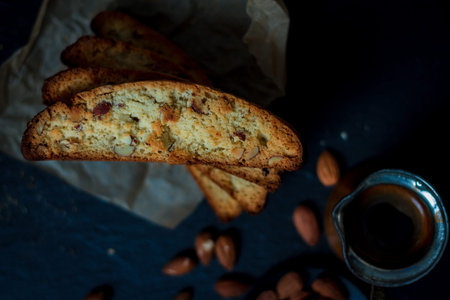 Almond Biscotti Dark Top View