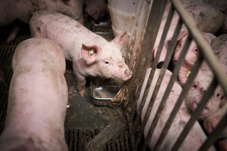 Young pigs in hog farms, Pig industry