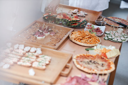 A tray of food on a table
