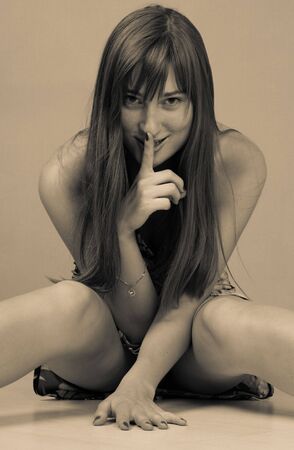 Russian sexual lady. BW photo.の写真素材