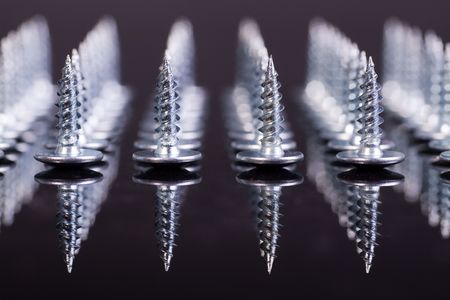 Screws line. Front focus. Concept.の写真素材