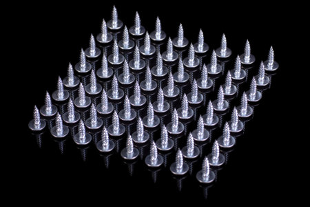 Screws group. Isolated on black.