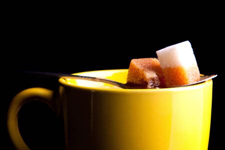 Coffee cup. Concept. Melting sugar.の写真素材
