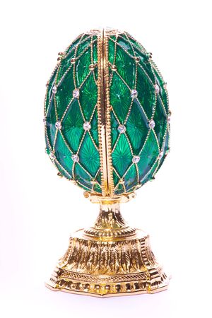Faberge egg. Isolated on white.の写真素材
