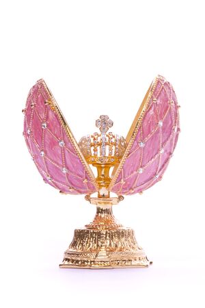 Faberge egg. Isolated on white.の写真素材