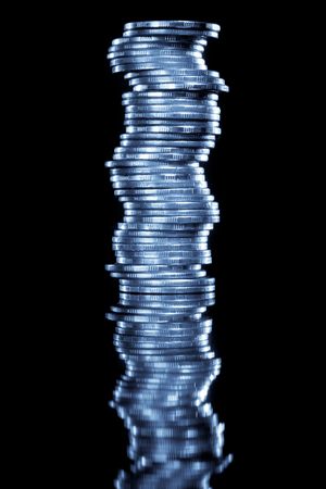 Stack of money. Isolated on black.の写真素材