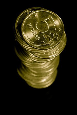 Stack of money. Isolated on black.