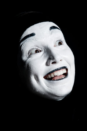 Street mime. Isolated on black.の写真素材