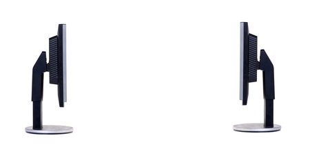 Computer monitors. Isolated on white.の写真素材