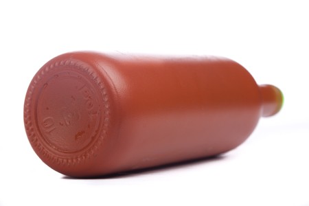 wine bottle isolated on white backgroundの写真素材