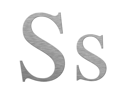 Metal texture made in the shape of English letter Sの写真素材