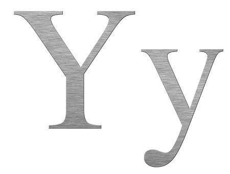Metal texture made in the shape of English letter Yの写真素材