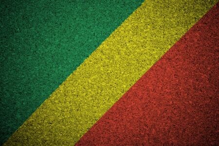 The Congo flag painted on a cork board.の写真素材