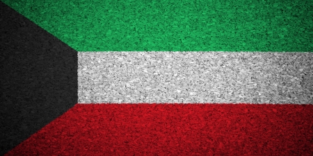 The Kuwaiti flag painted on a cork board.の写真素材