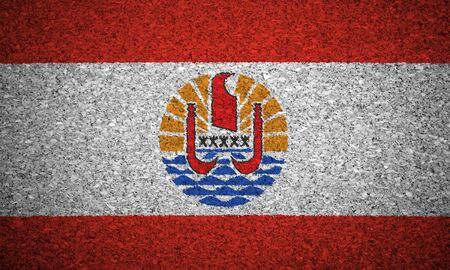 The French polynesia flag painted on a cork board.の写真素材