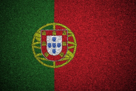 The Portuguese flag painted on a cork board.の写真素材