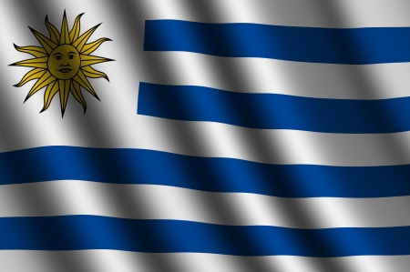 The Uruguayan flagの写真素材
