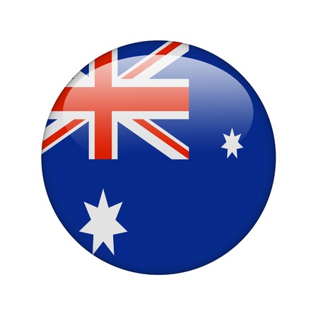 The Australian flag in the form of a glossy icon.の写真素材