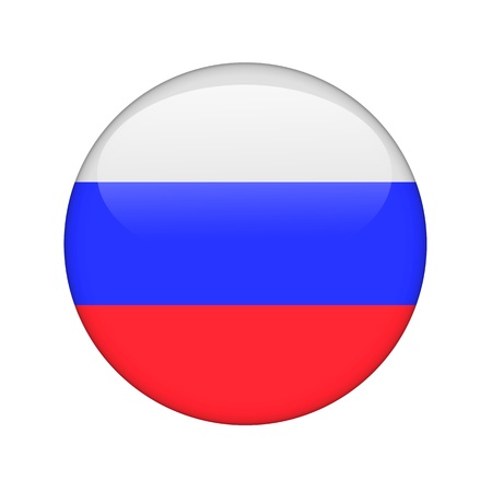 The Russian flag in the form of a glossy icon.の写真素材