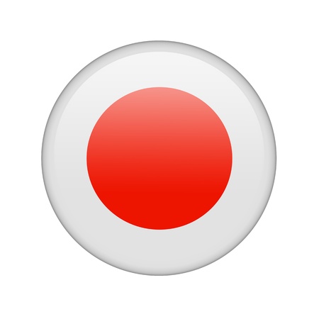 The Japan flag in the form of a glossy icon.の写真素材