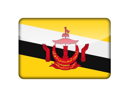 The Brunei Flag in the form of a glossy icon の写真素材