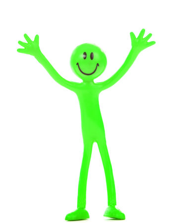 The blue smiling man  Isolated on white の写真素材