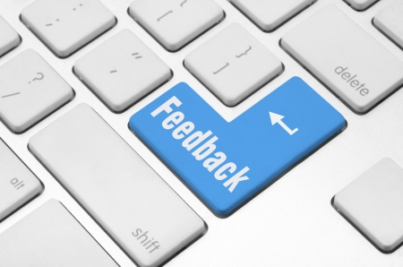 Business finance concept  Feedback key on the computer keyboardの写真素材