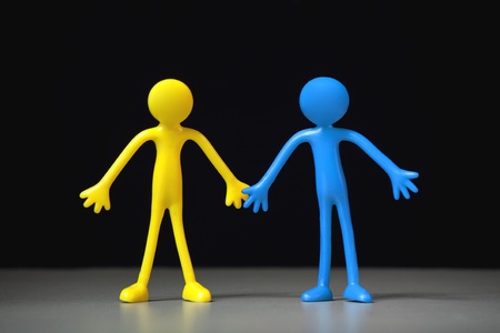 Colorful People on black background  Friendship Conceptの写真素材