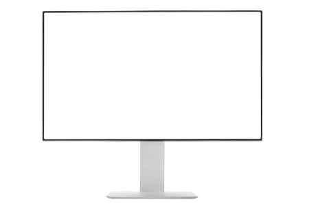 Computer Monitor with white screen. Isolated on white background.の写真素材
