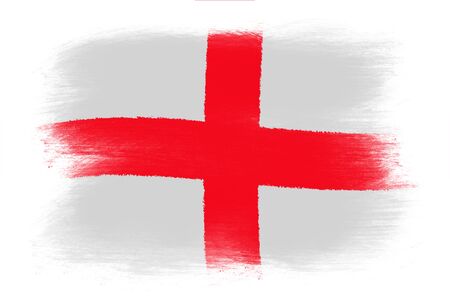 The England flag - Painted grunge flag, brush strokes. Isolated on white background.の写真素材
