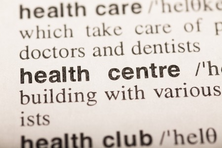 health centre - text in dictionary. macro shot. selective focusの写真素材