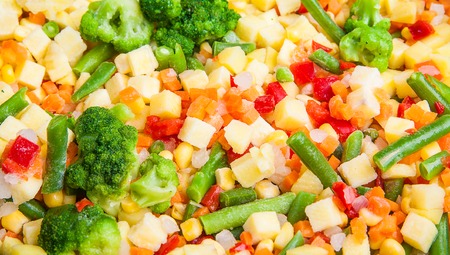 A cocktail of frozen vegetablesの写真素材